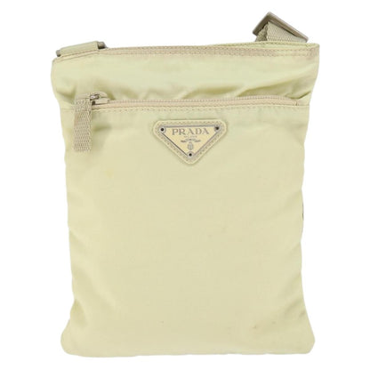 Prada PRADA Shoulder Bag Nylon Ivory Silver Authentic 146915