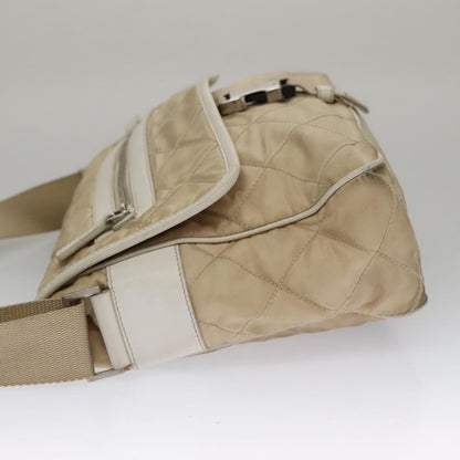 Prada PRADA Shoulder Bag Nylon Beige Silver Authentic 103773