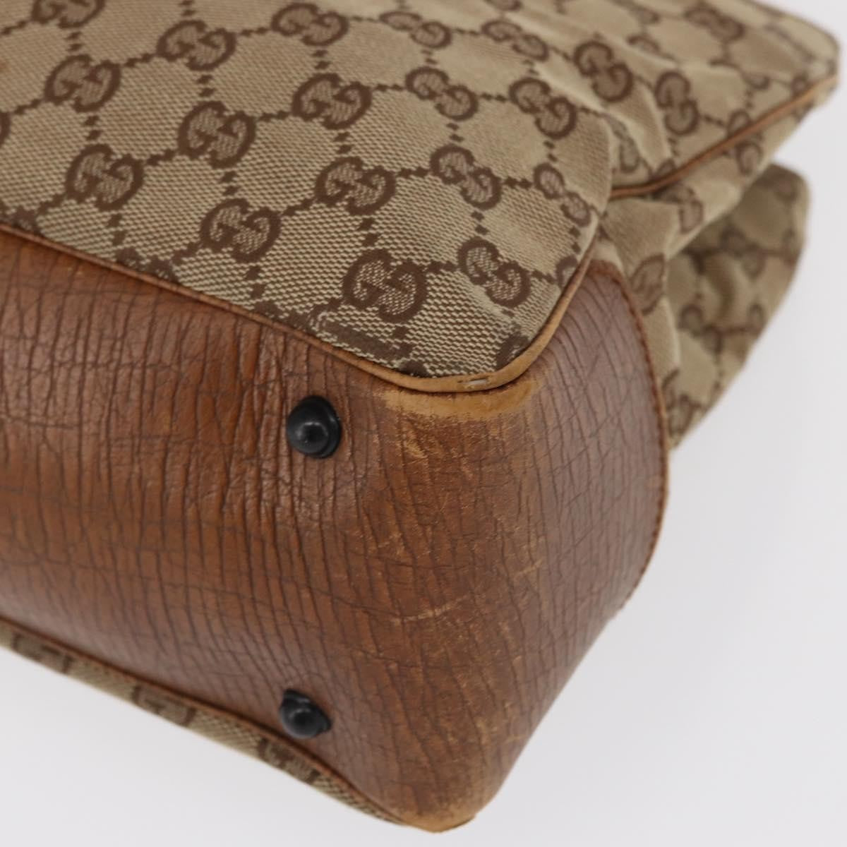 Gucci GUCCI GG Canvas Bamboo Tote Bag Beige 112526 Authentic ep12821