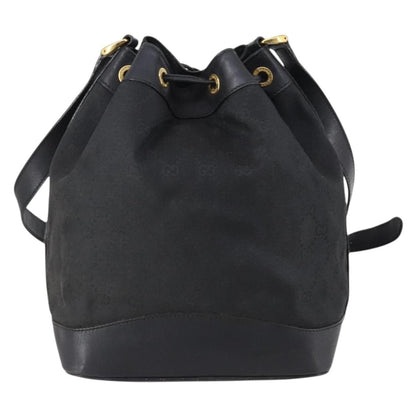Gucci GUCCI GG Canvas Shoulder Bag Black Gold 001 2854 1627 Authentic 141820
