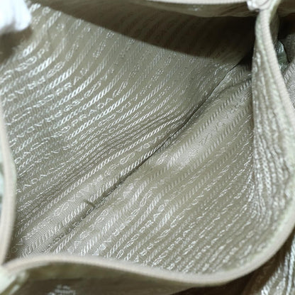 Prada PRADA Tote Bag Nylon Beige Silver Authentic mr1510