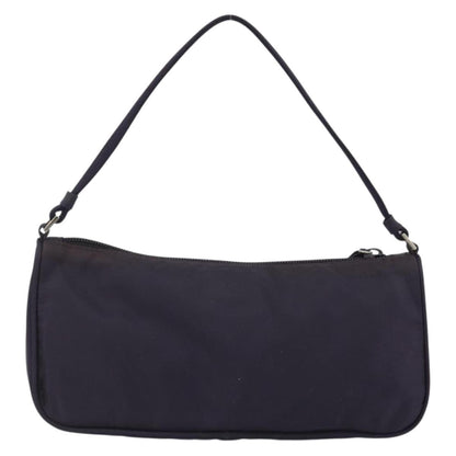 Prada PRADA Pouch Hand Bag Nylon Purple Silver Authentic 175303