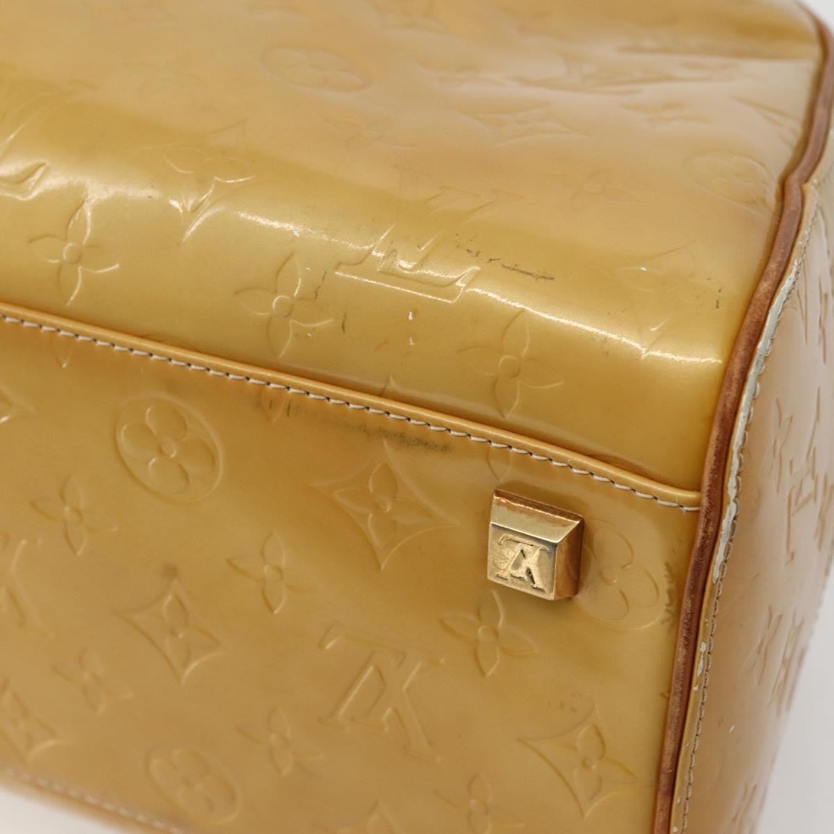 Louis Vuitton LOUIS VUITTON Monogram Vernis Tompkins Square Hand Bag Beige M91149 Authentic hk3021