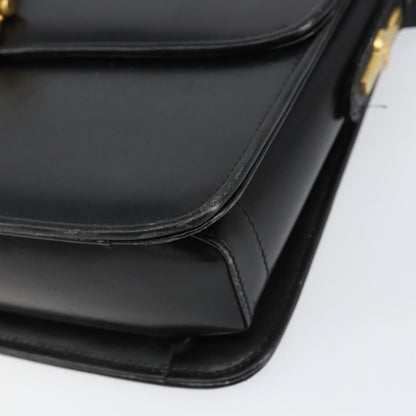 Gucci GUCCI Web Sherry Line Shoulder Bag Leather Black Gold Authentic SW1764