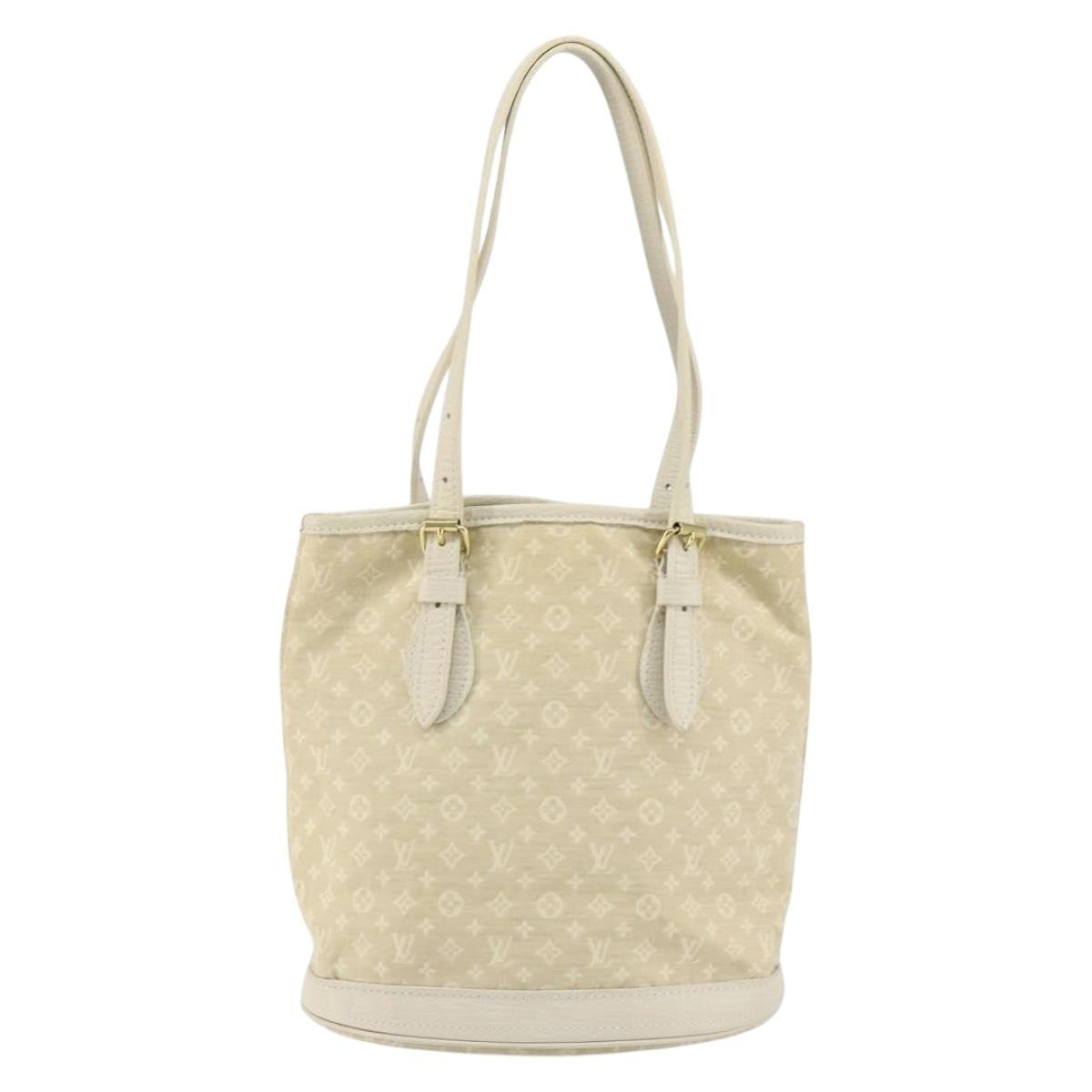 Louis Vuitton LOUIS VUITTON Monogram Mini Lin Bucket PM Shoulder Bag Dunne M95316 Authentic 153514