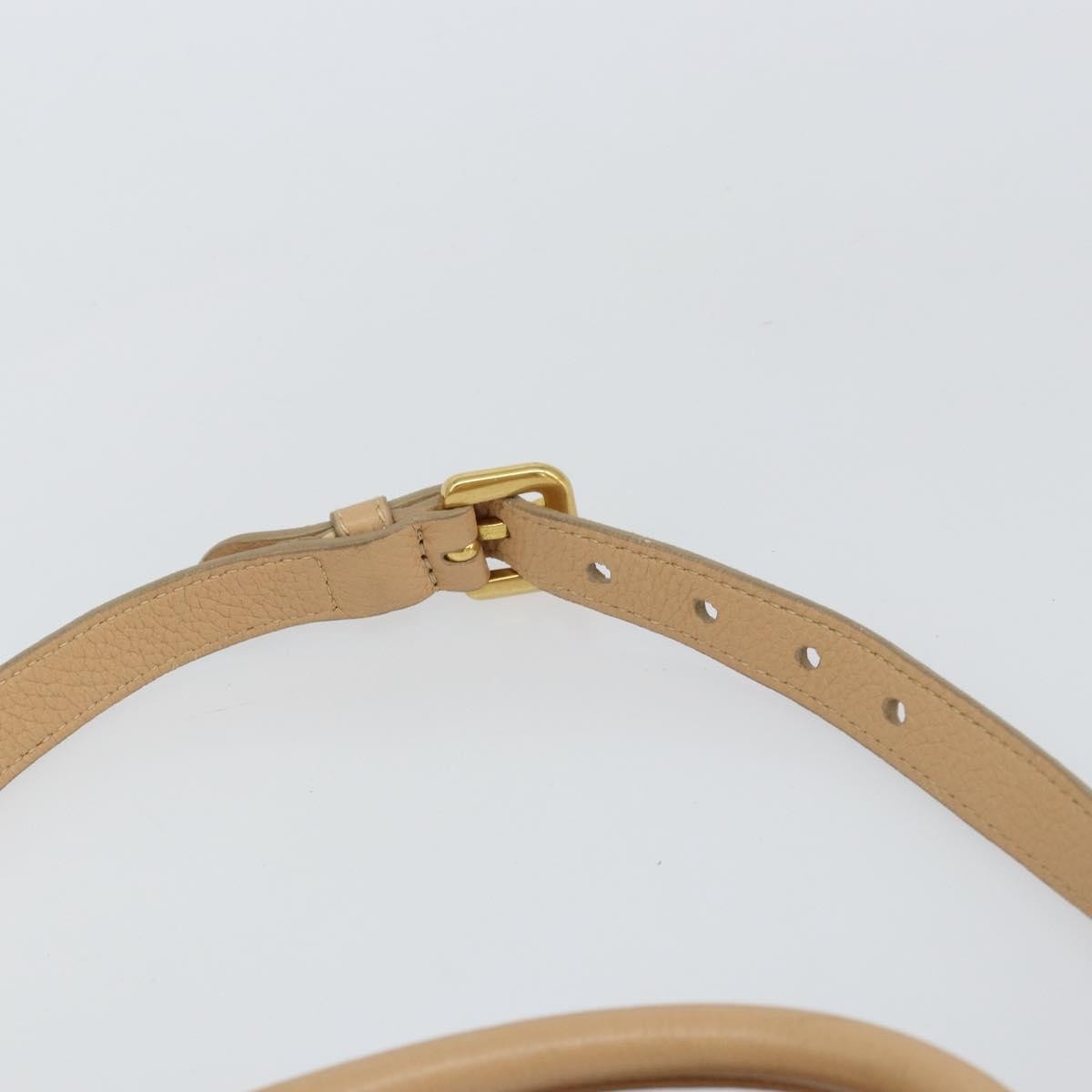Prada PRADA Hand Bag Leather 2way Beige Gold Authentic ka1190
