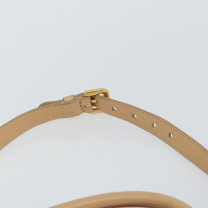 Prada PRADA Hand Bag Leather 2way Beige Gold Authentic ka1190