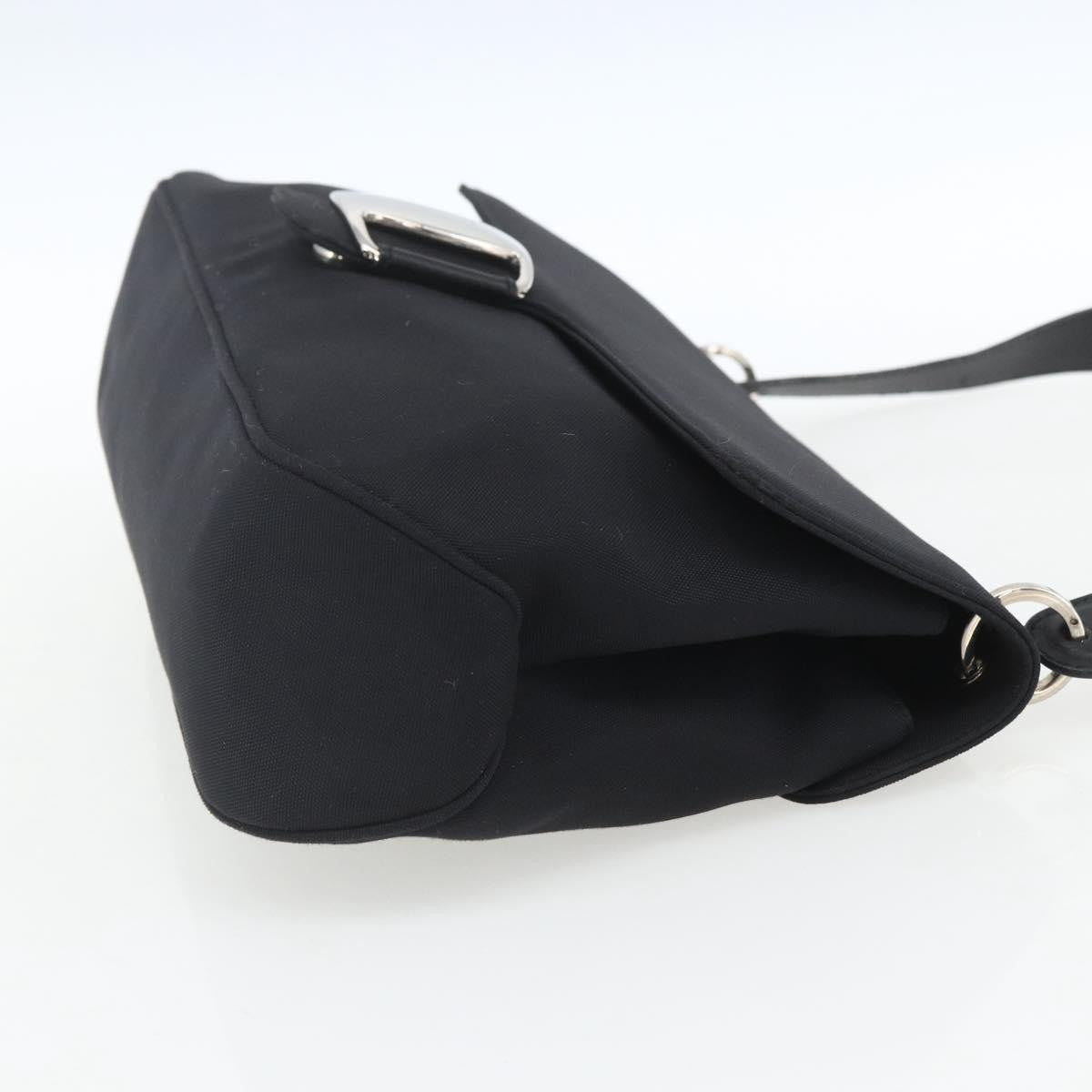 Salvatore Ferragamo Salvatore Ferragamo Vala Shoulder Bag Nylon Black Silver Authentic 162155