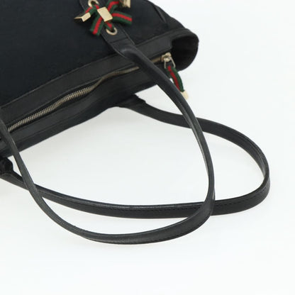 Gucci GUCCI GG Canvas Web Sherry Line Hand Bag Black Gold Red 177052 Authentic mr2358