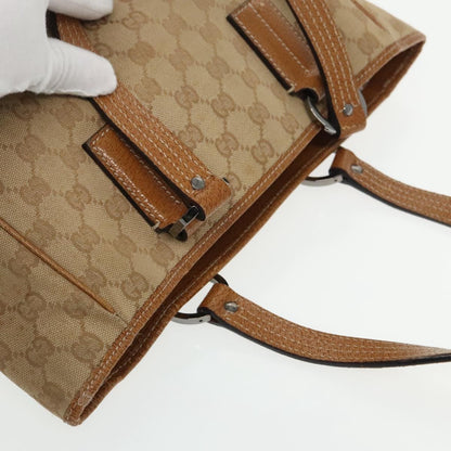 Gucci GUCCI GG Canvas Hand Bag Brown Silver 113019 3444 Authentic 94718
