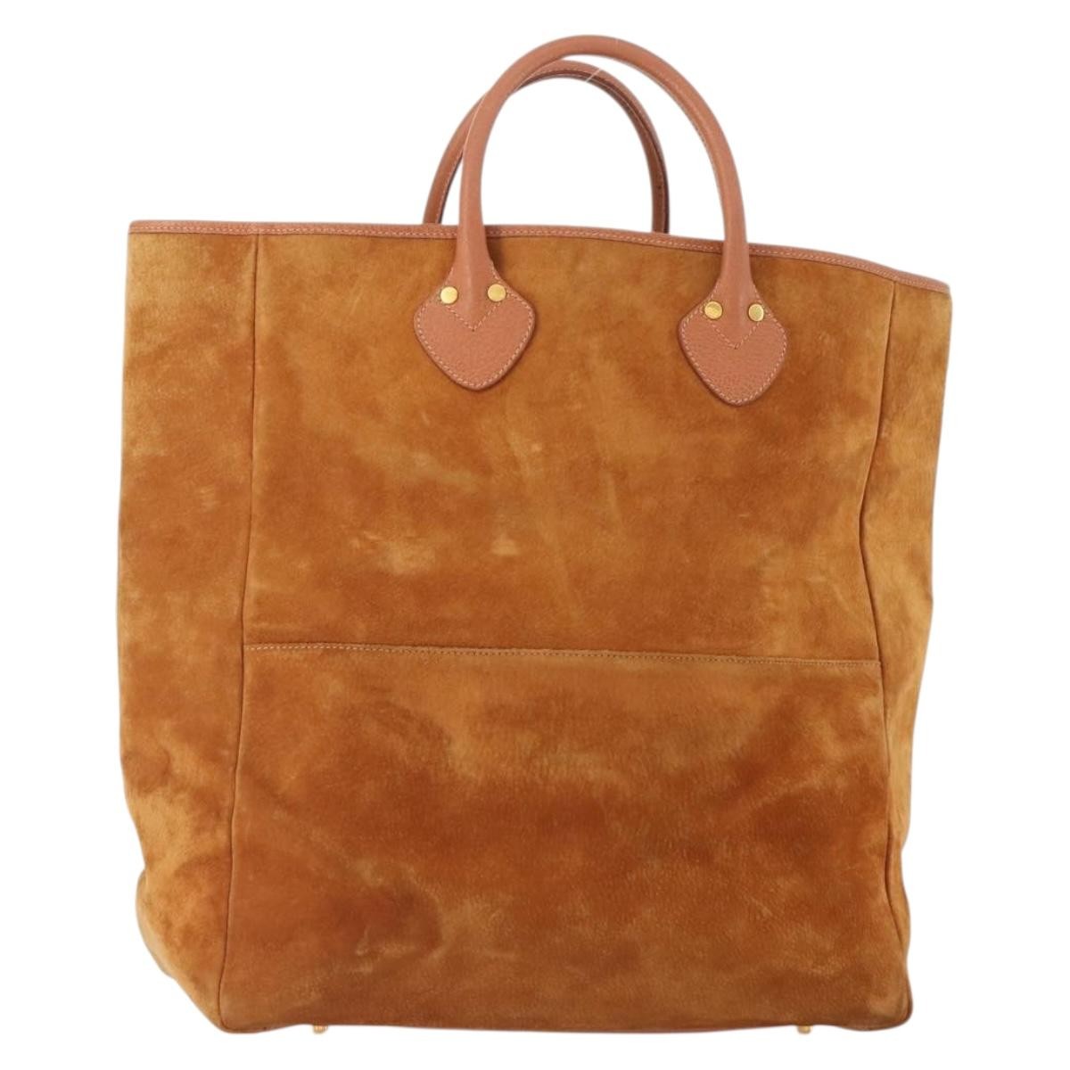 Gucci GUCCI Tote Bag Suede Brown Gold 002 58 0233 Authentic YKZ146