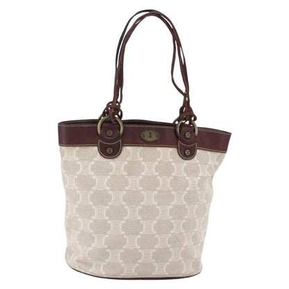 Celine CELINE Macadam Canvas Tote Bag Beige Authentic bs30631