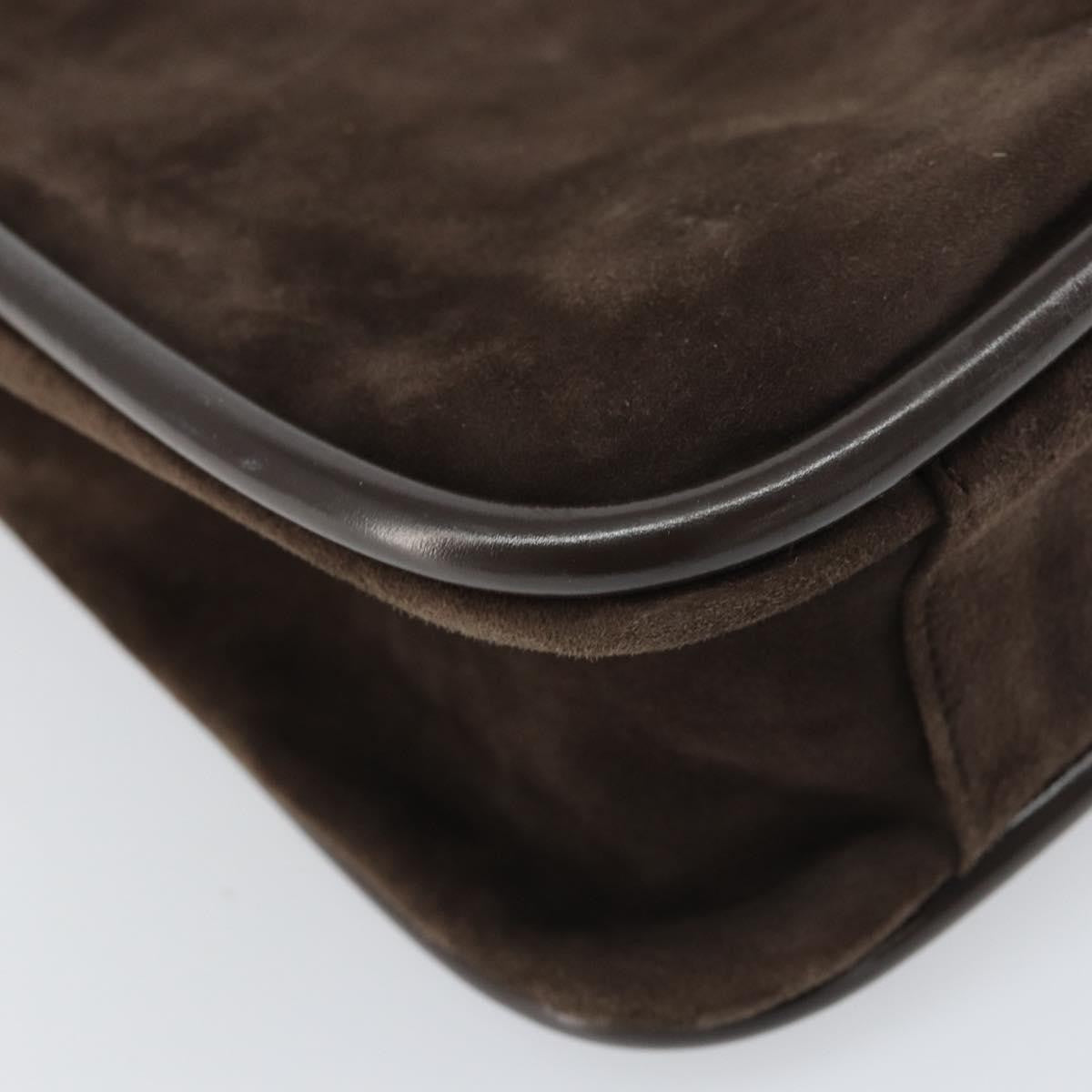 Gucci GUCCI Shoulder Bag Suede Brown Gold 000 2855 0550 0 Authentic 156851