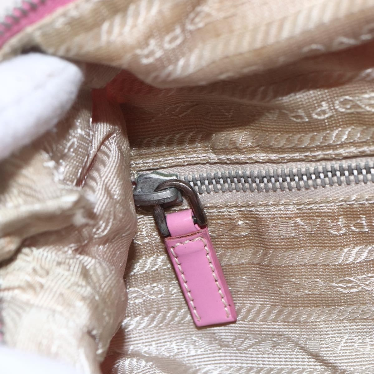 Prada PRADA Hand Bag Nylon 2way Pink Silver Authentic 153314