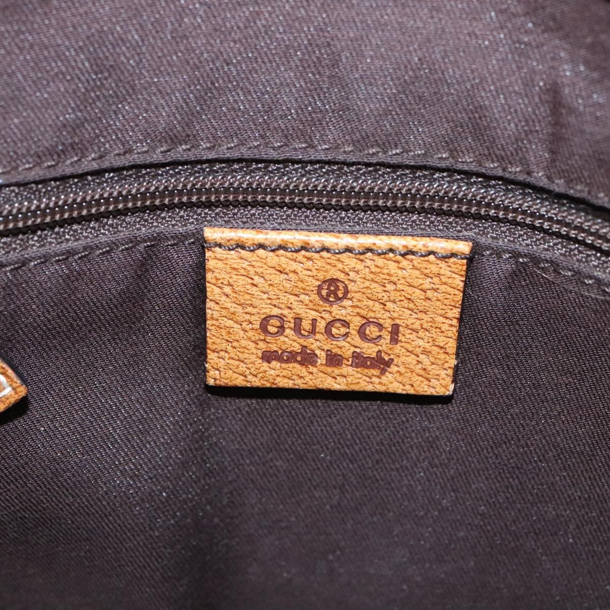 Gucci GUCCI GG Canvas Hand Bag Brown Silver 113019 3444 Authentic 94718