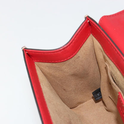 Gucci GUCCI GG Supreme Chain Shoulder Bag PVC Red Gold 409487 Authentic ka4469