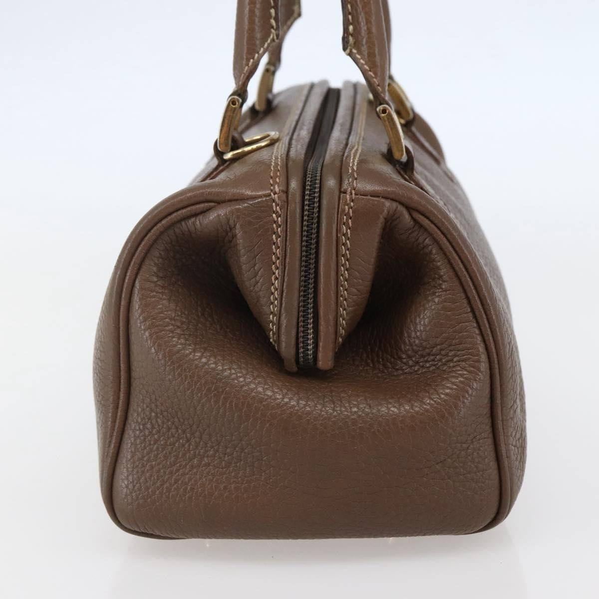 Fendi FENDI Hand Bag Leather Brown Gold Authentic kk558