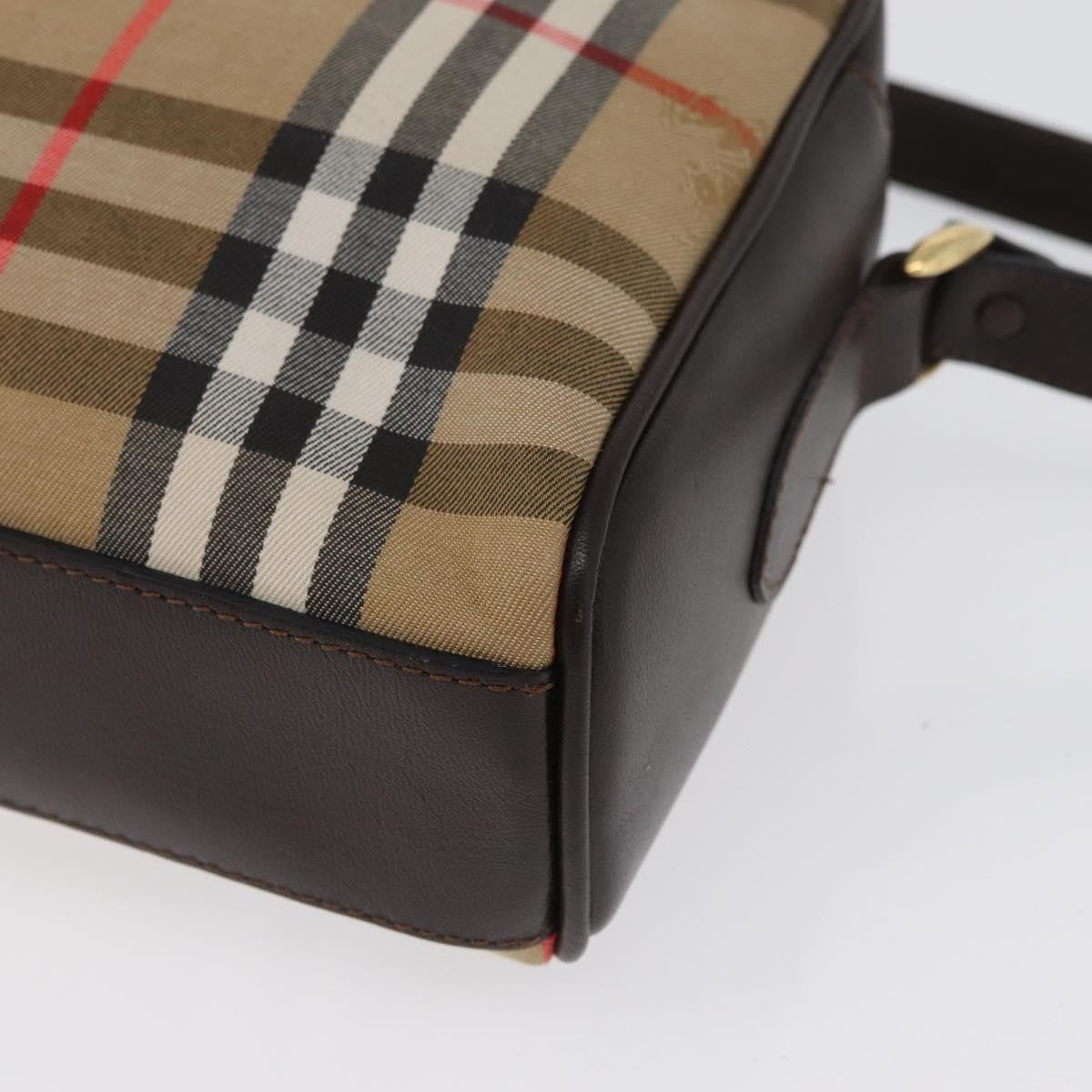 Burberrys Burberrys Nova Check Shoulder Bag Canvas Beige Gold Authentic 172933