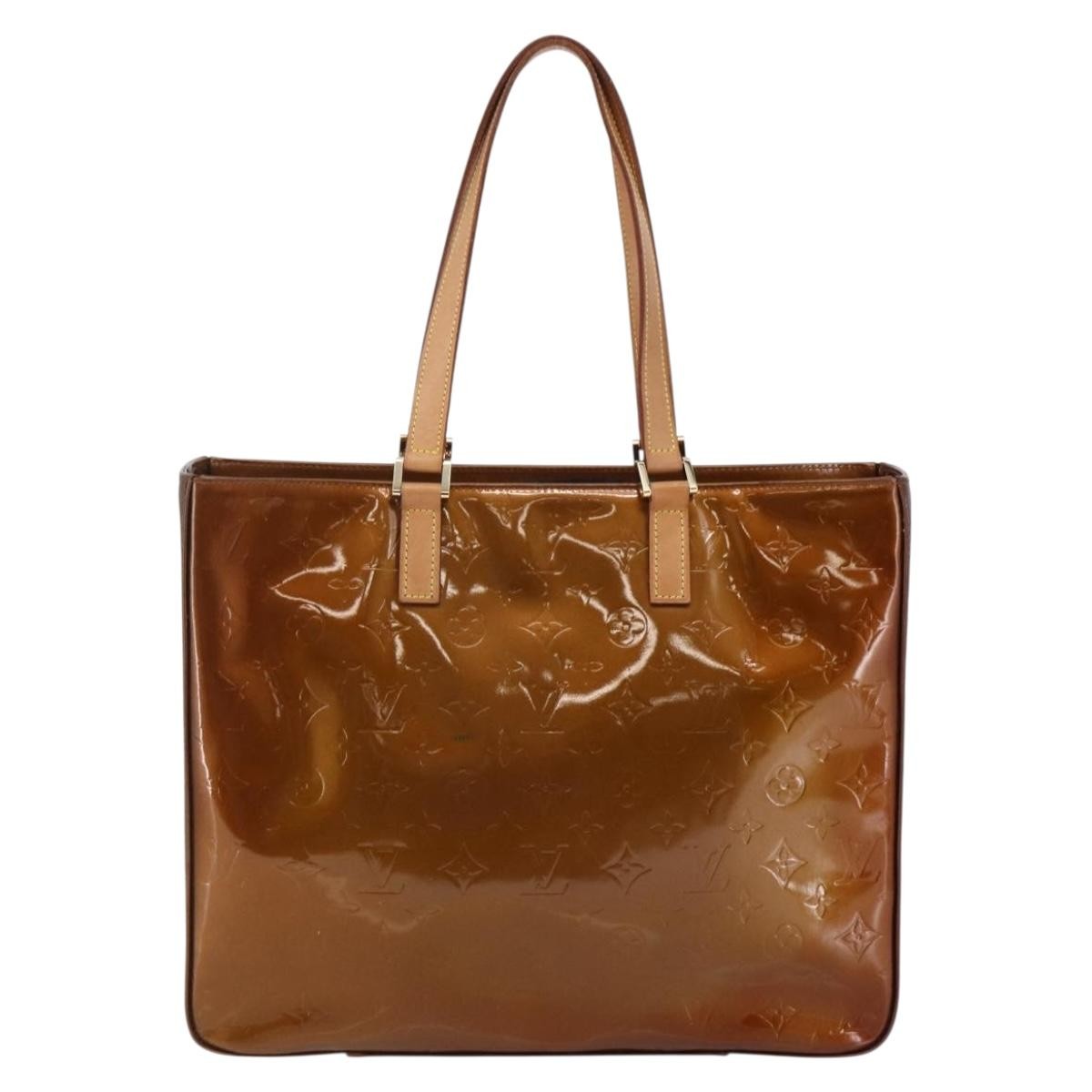 Louis Vuitton LOUIS VUITTON Monogram Vernis Columbus Tote Bag Bronze M91134 LV Authentic 145167