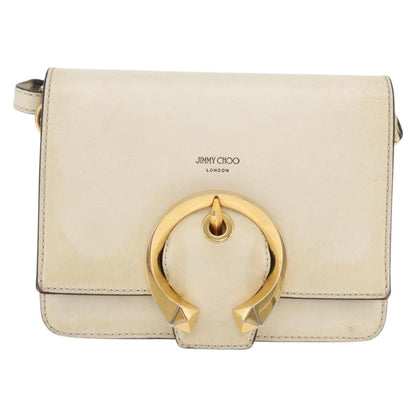 Jimmy Choo Jimmy Choo Shoulder Bag Leather White Gold Authentic BA12336