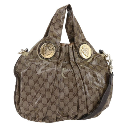 Gucci GUCCI GG Crystal Histeria Bag Coated Canvas 2way Beige Gold 203486 Authentic 154644
