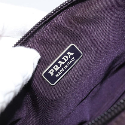 Prada PRADA Pouch Hand Bag Nylon Purple Silver Authentic 175303