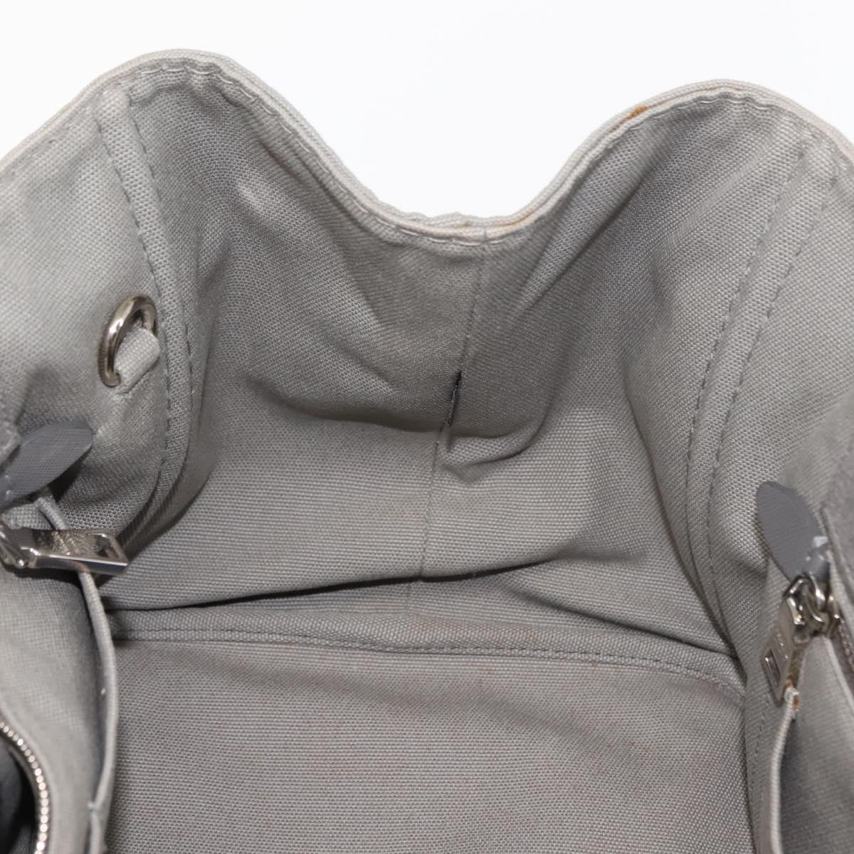 Prada PRADA Canapa MM Hand Bag Canvas Gray Silver Authentic hk3116