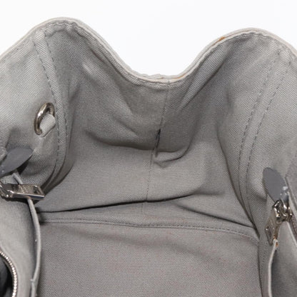 Prada PRADA Canapa MM Hand Bag Canvas Gray Silver Authentic hk3116