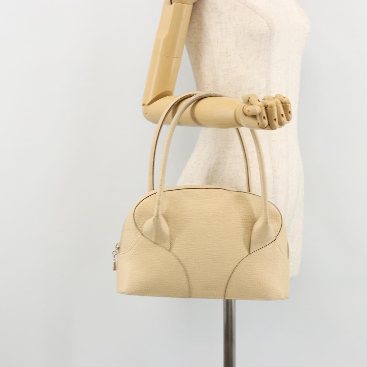 Loewe LOEWE Hand Bag Leather Ivory Gold Authentic 175195