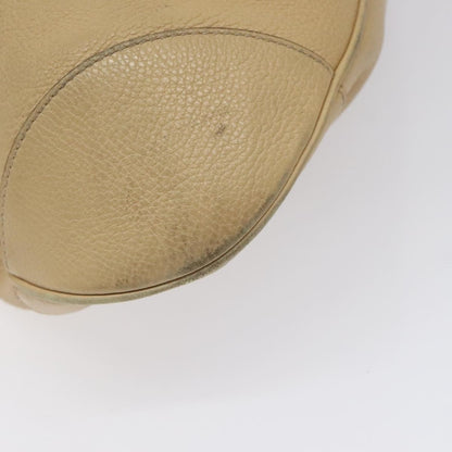 Salvatore Ferragamo Salvatore Ferragamo Gancini Shoulder Bag Leather Beige Silver Authentic EC551