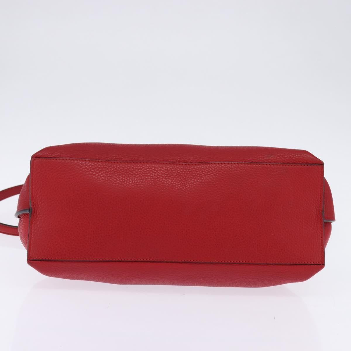 Gucci GUCCI Bamboo Daily Hand Bag Leather 2way Red Silver 392013 Authentic BA6241