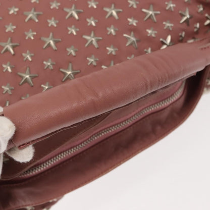 Jimmy Choo Jimmy Choo Star Studs Shoulder Bag Leather Pink Silver Authentic BA6611