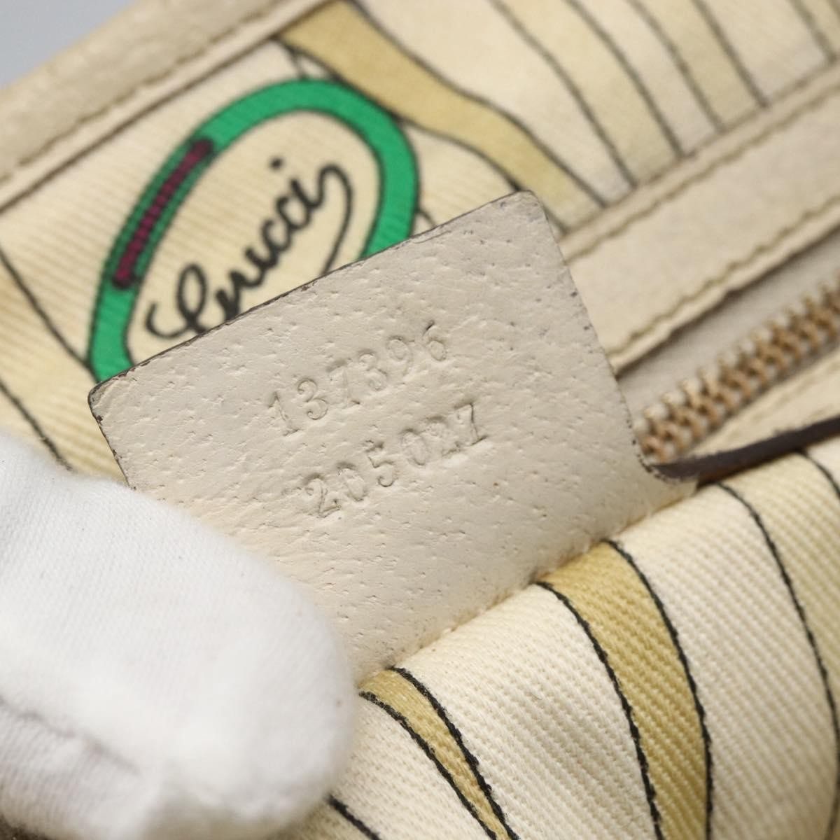 Gucci GUCCI GG Canvas Bamboo Hand Bag Beige Gold 137396 Authentic 164794