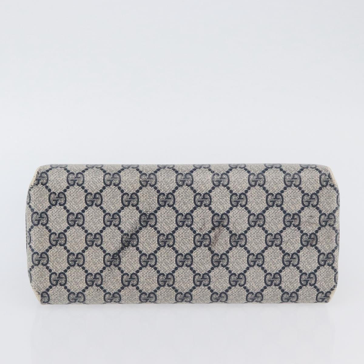 Gucci GUCCI GG Supreme Shoulder Bag PVC Navy Silver Authentic BAZ550