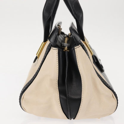 Chloé Chloé Chloe Little Alice Hand Bag Leather 2way White Gold Authentic am9323