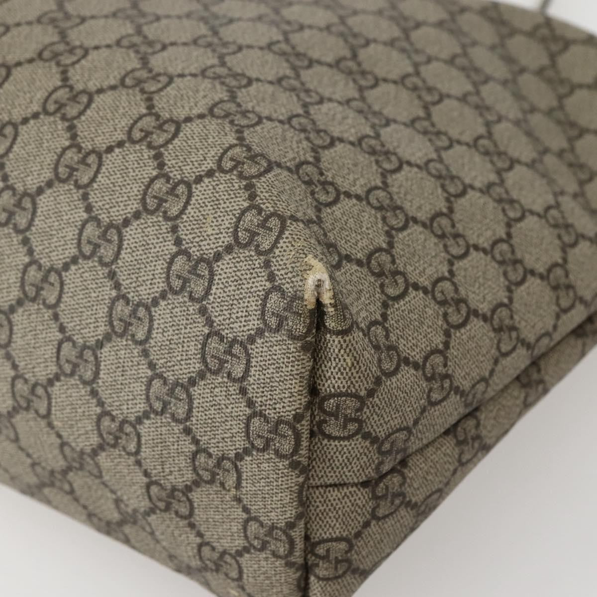 Gucci GUCCI GG Supreme Tote Bag PVC Beige Silver 211137 Authentic BA5762