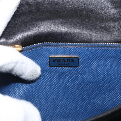 Prada PRADA Hand Bag Safiano leather 2way Blue Gold Authentic 163032