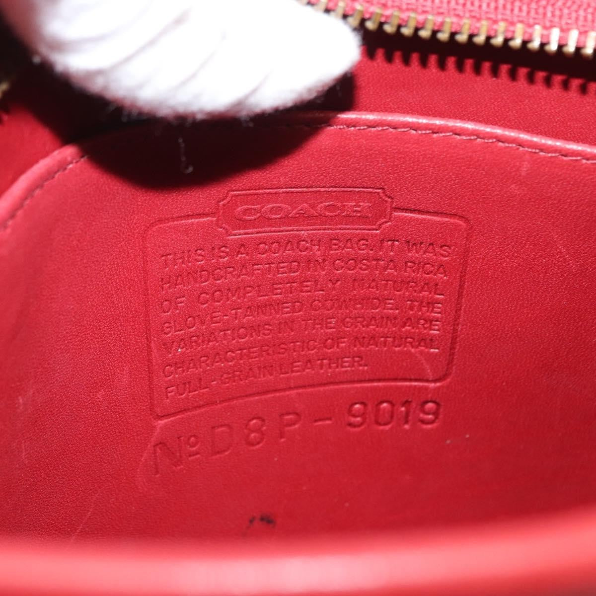 Coach Coach Shoulder Bag Leather Red Gold Authentic 162414