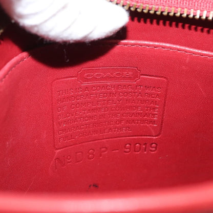 Coach Coach Shoulder Bag Leather Red Gold Authentic 162414