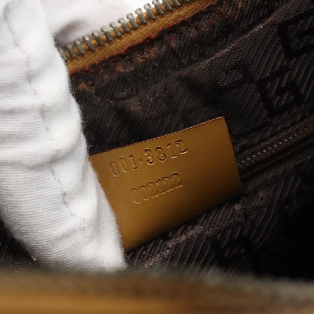 Gucci GUCCI Shoulder Bag Leather Brown Silver 001 3812 Authentic BA10652