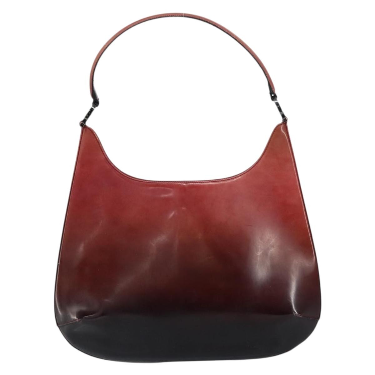 Salvatore Ferragamo Salvatore Ferragamo Gancini Shoulder Bag Patent leather Red Silver Authentic 160692