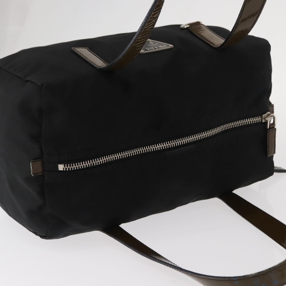 Prada PRADA Hand Bag Nylon Black Silver Authentic 153944