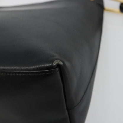 Gucci GUCCI Bamboo Shoulder Bag Leather Black Gold 001 3008 Authentic 182382