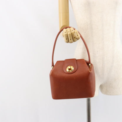 Givenchy GIVENCHY Hand Bag Leather Brown Gold Authentic 159082