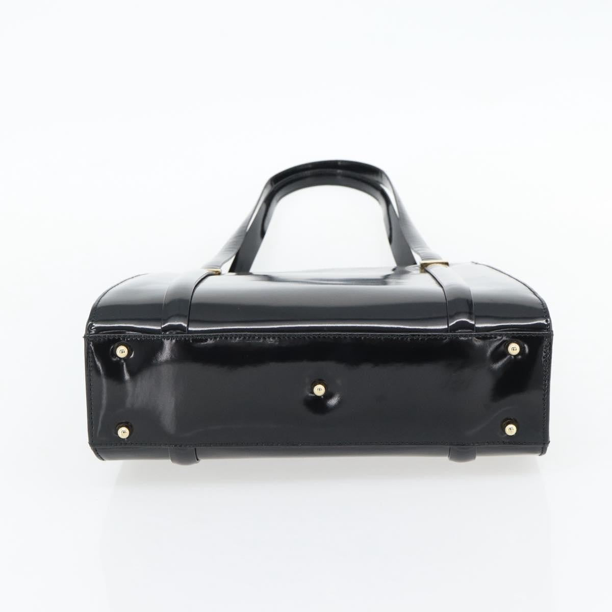 Gucci GUCCI Tote Bag Patent leather Black Gold 001 781 1735 Authentic bs35287