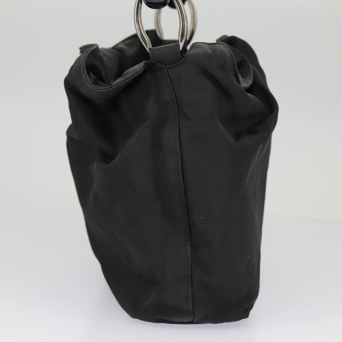Dior Christian Dior Hand Bag Nylon Black Silver Authentic ar12776
