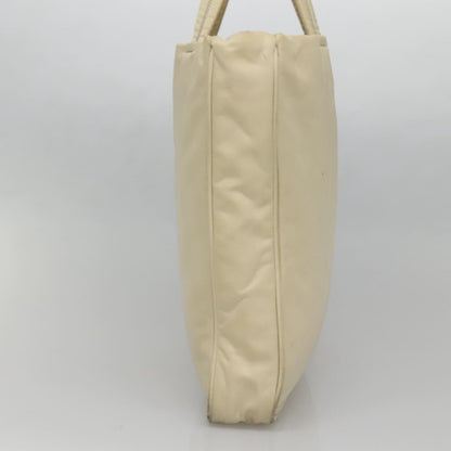 Prada PRADA Tote Bag Nylon Beige Silver Authentic 139071