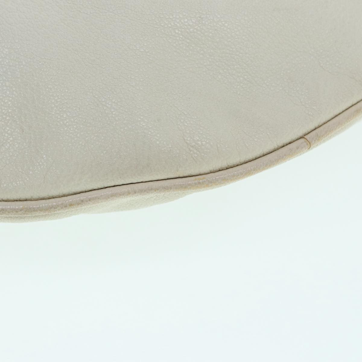 Gucci GUCCI Horsebit Shoulder Bag Leather Beige Gold 170013 Authentic ep5698