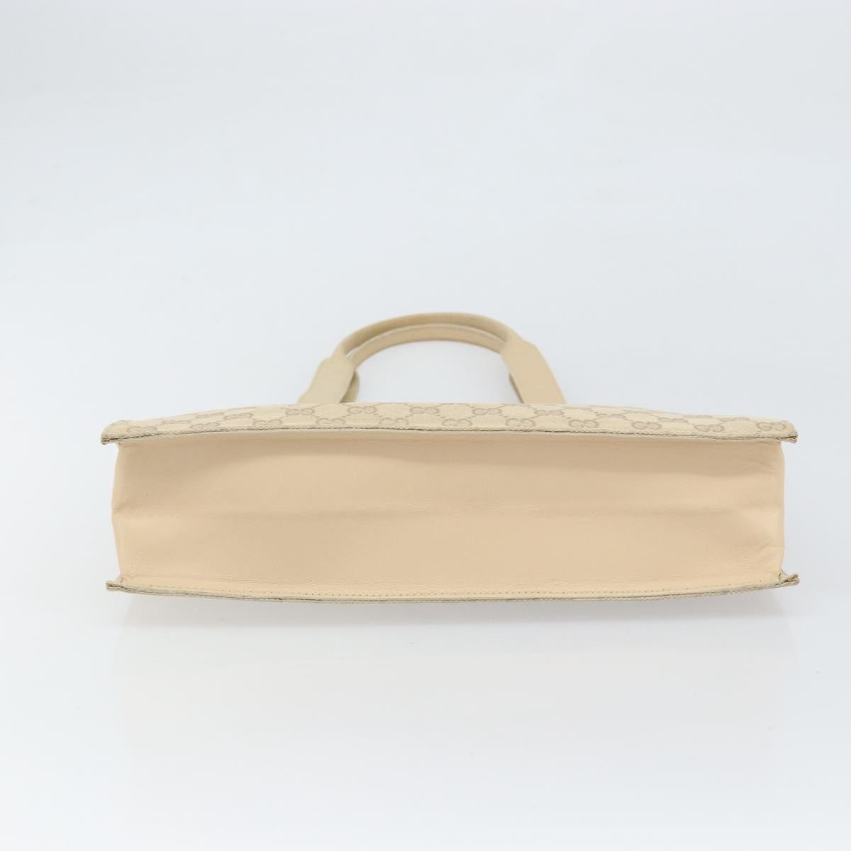 Gucci GUCCI GG Canvas Tote Bag Beige Silver 002 1053 Authentic 170373