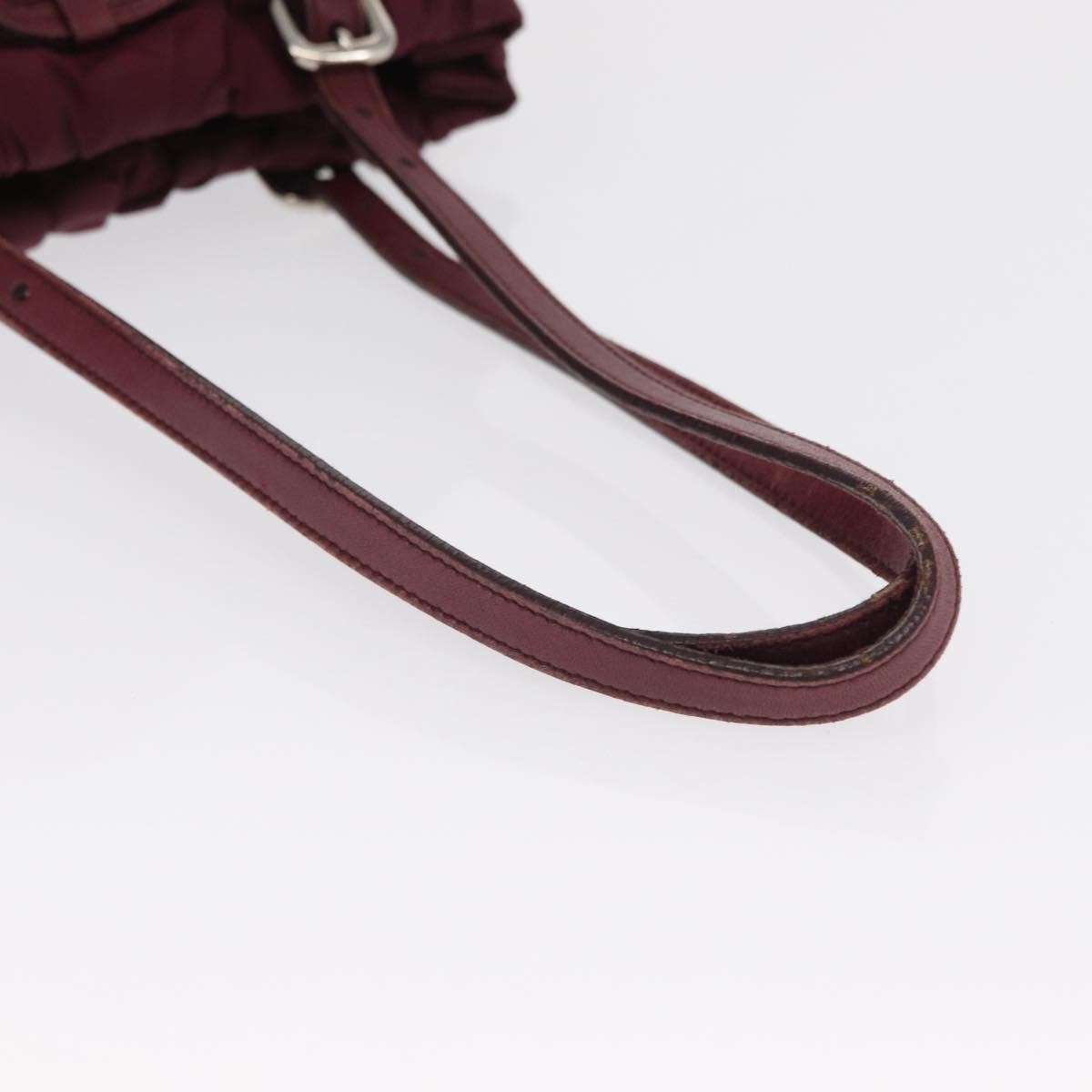 Prada PRADA Tote Bag Nylon Bordeaux Gold Authentic ep12877